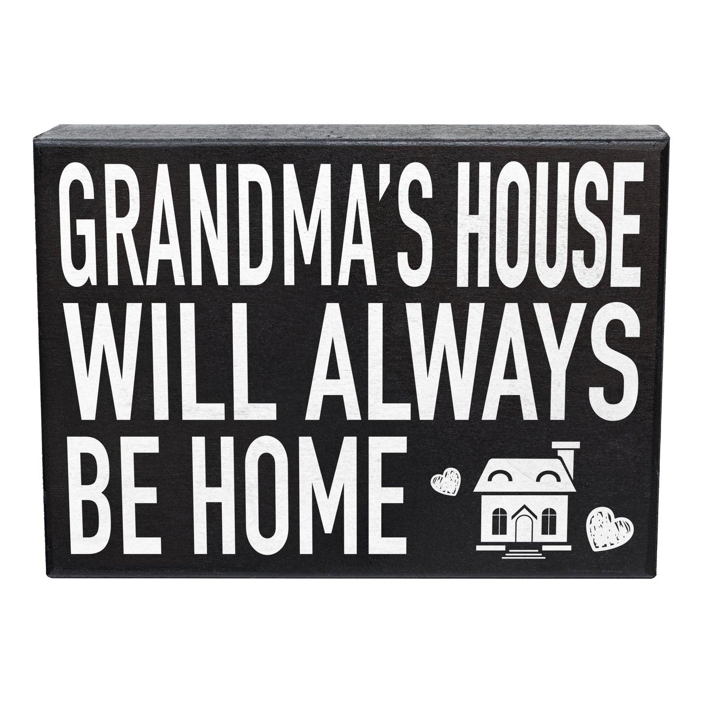 JennyGems Grandma's House Will Always Be Home Wooden Sign, Gift for Grandma, Wall Hanging and Shelf Decor, Made in USA