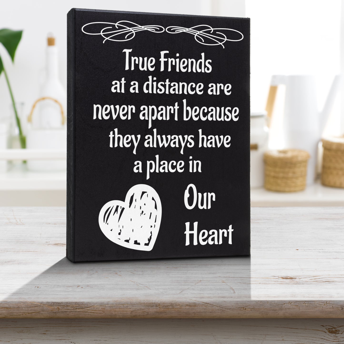 JennyGems True Friends At A Distance Are Never Apart Sign, Friend Gifts, Going Away Gifts For Friends, Long Distance Friendship Sign