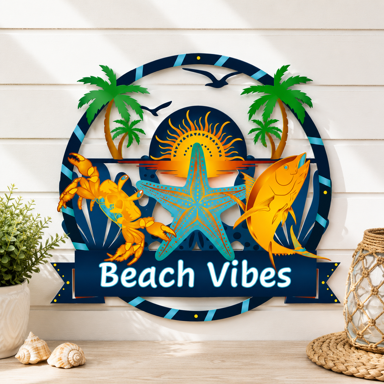 Outdoor Beach House Sign and Statement Piece, Personalized
