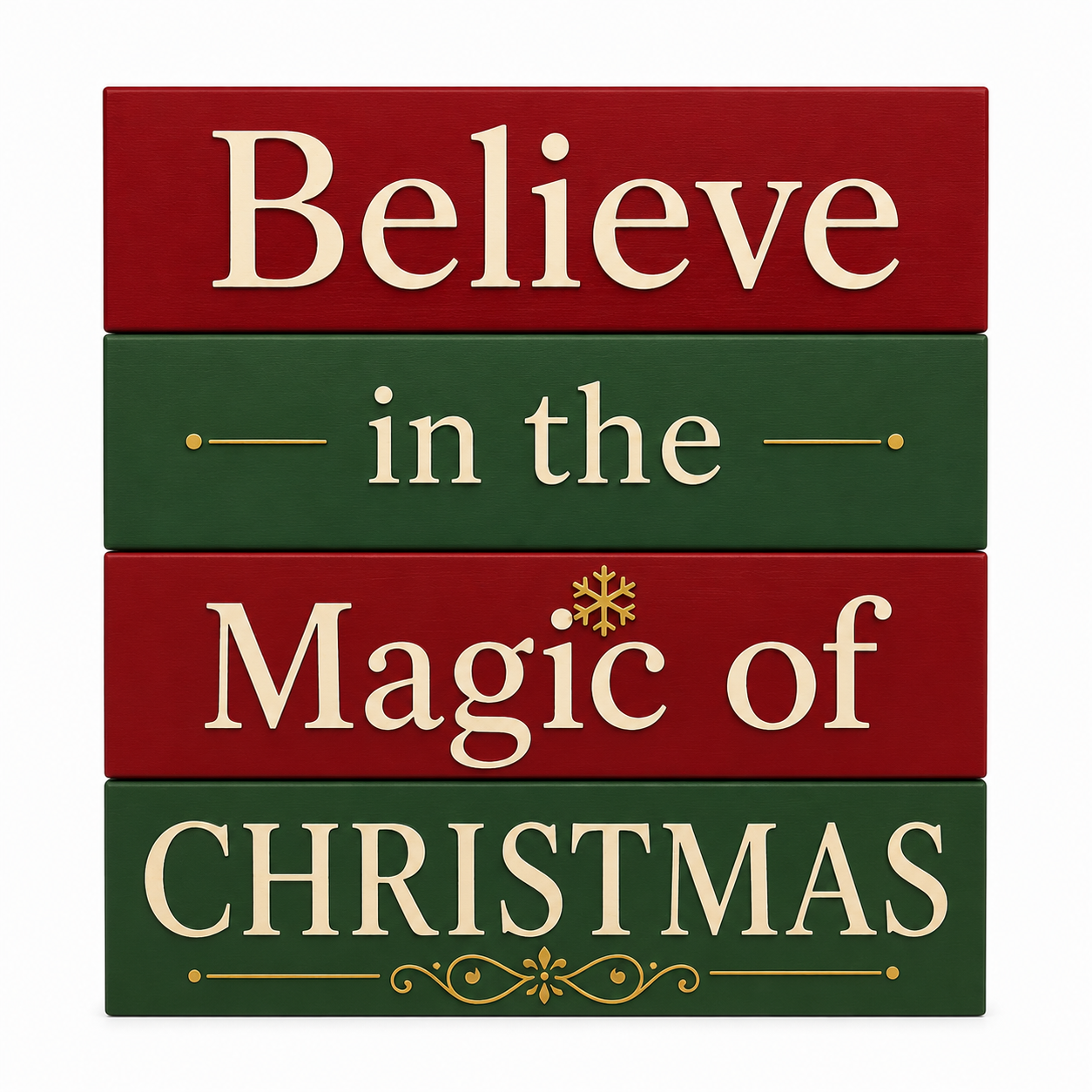 Believe in the Magic of Christmas 4pc Wooden Mini Blocks