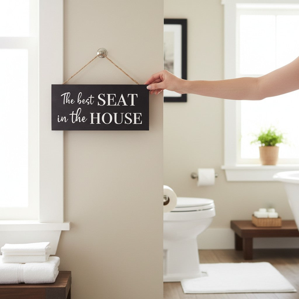 Best Seat in the House, Funny Bathroom Sign