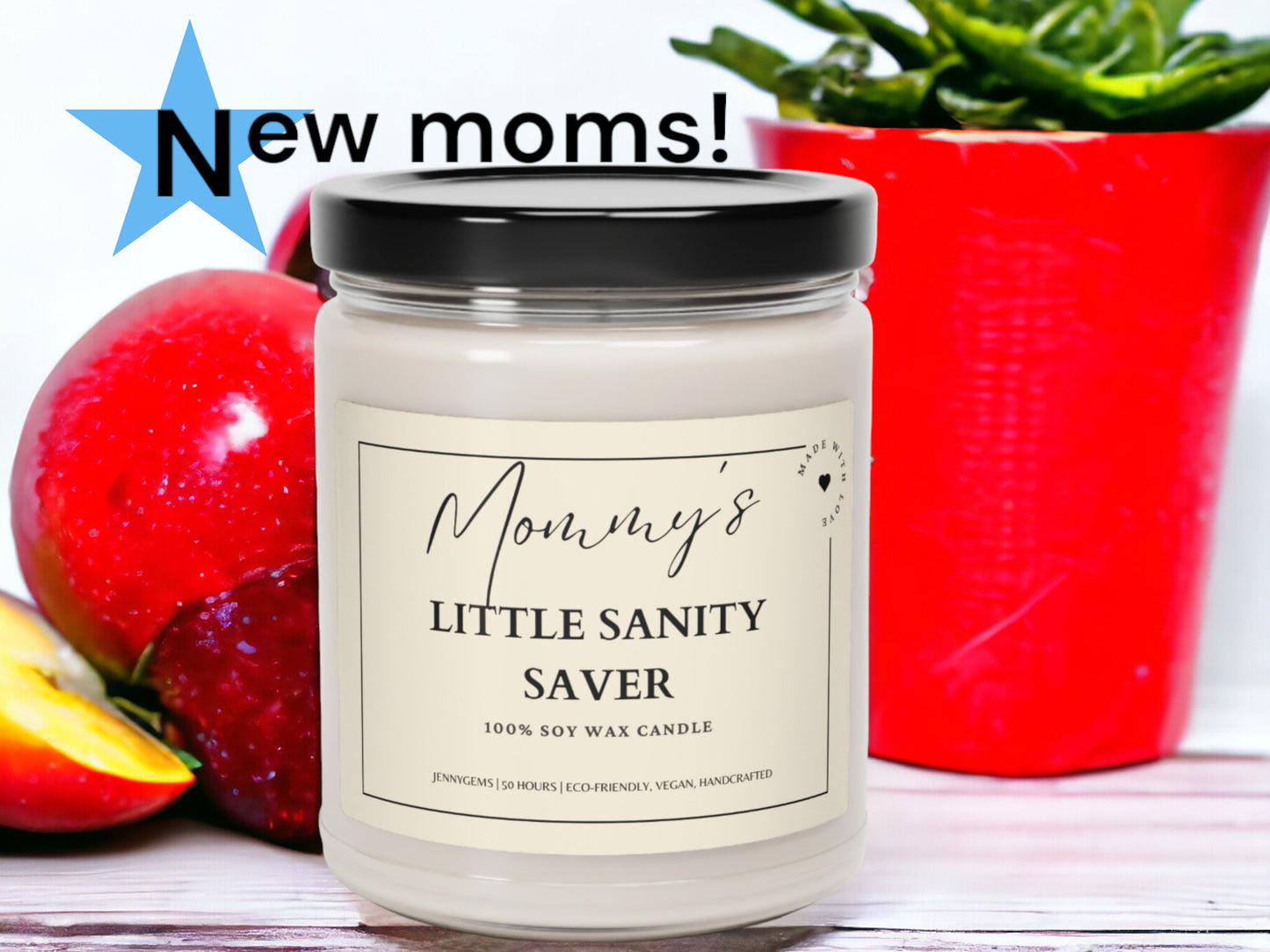 New Mom Gift Candle – ‘Mommy’s Little Sanity Saver’ | Funny Baby Shower Gift for New Moms, Postpartum Care, and Mom-to-Be Present