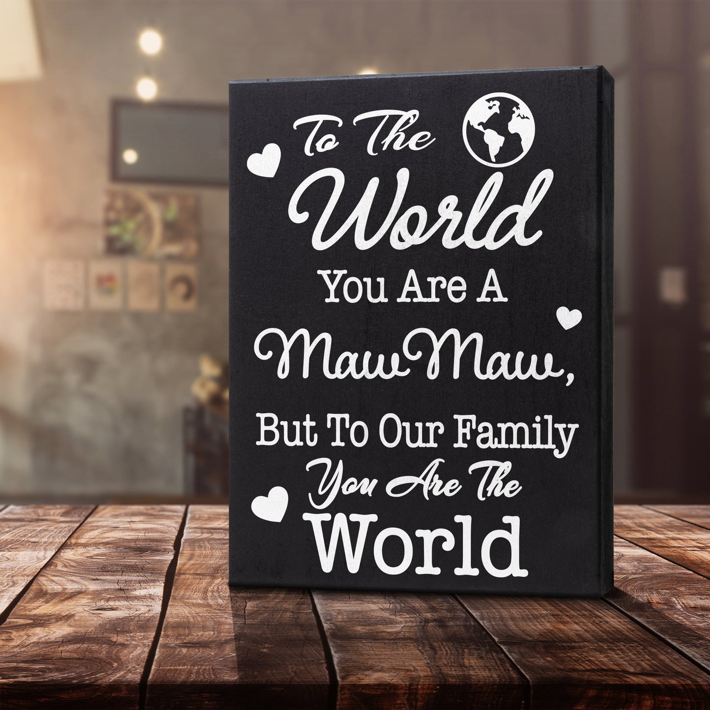 JennyGems Maw Maw Gift Sign Decor Plaque, Mawmaw Gift Wall Hanging and Tabletop Box Sign, 6x8 Inch Wood Sign, Made in USA