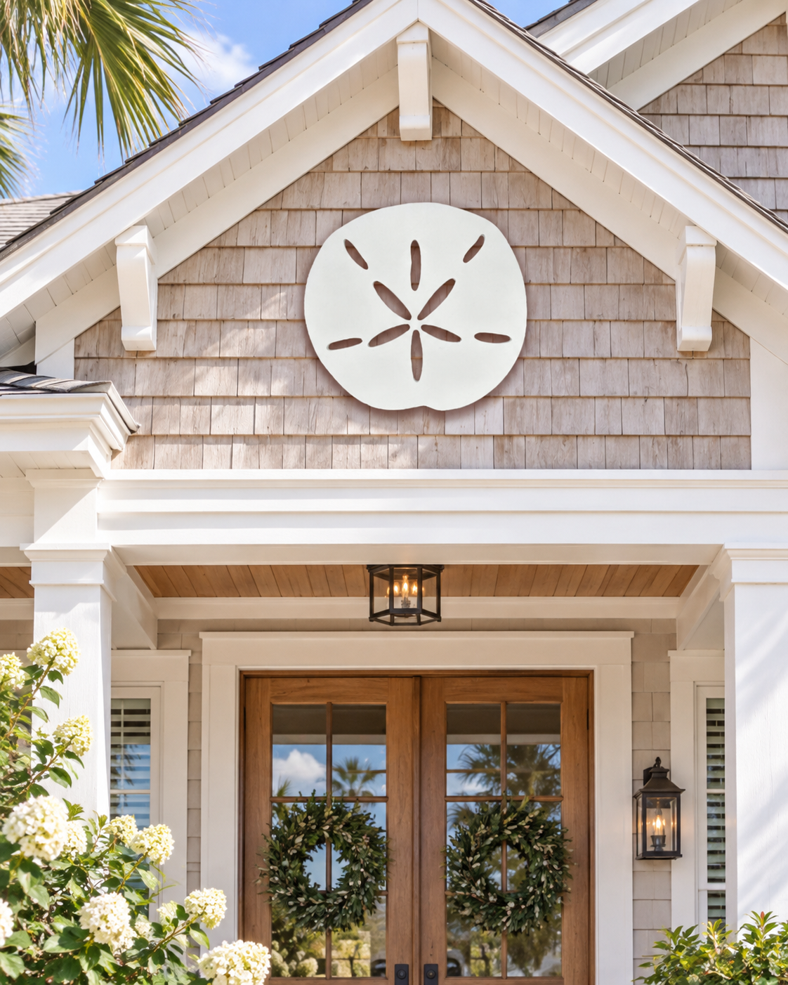 Outdoor Sand Dollar Wall Decor, Coastal Sign for Beach House, PVC Sand Dollar
