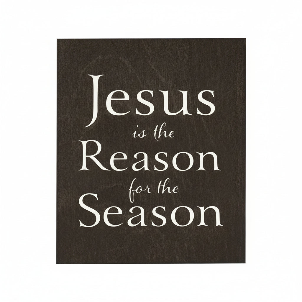 Decorative Christmas Sayings Holiday Farmhouse (Jesus Black)