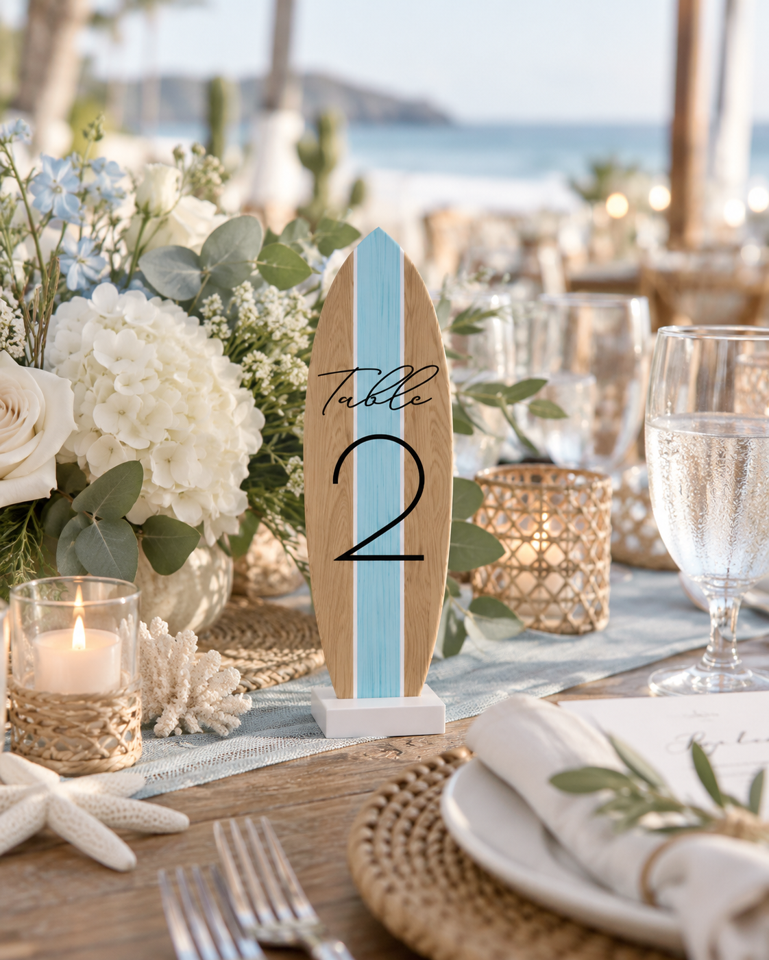 Wedding and Event Surfboard Table Numbers, Beach Wedding, Bar Mitzvah, Events