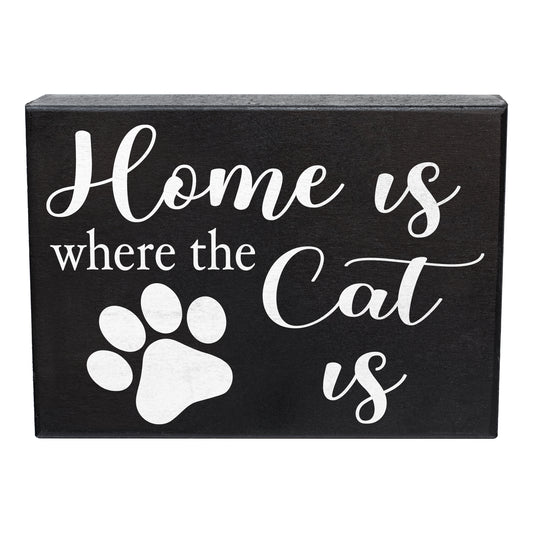 JennyGems Home is Where the Cat Is, Cat Signs for Home Decor, Cat Lover Decor, Cat Signs, Cat Lover Gifts, Funny Cat, Made in USA