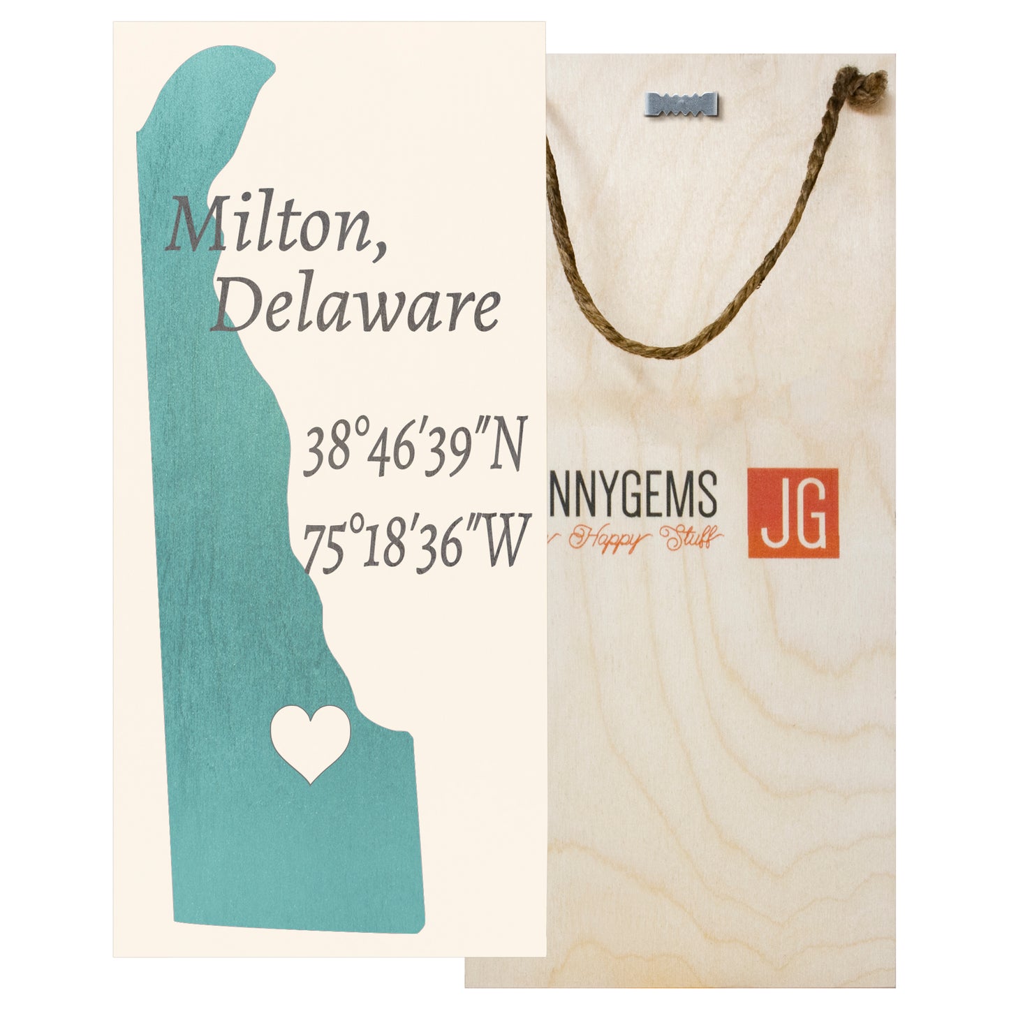 JennyGems Milton, Delaware Nautical Wood Sign | Made in USA