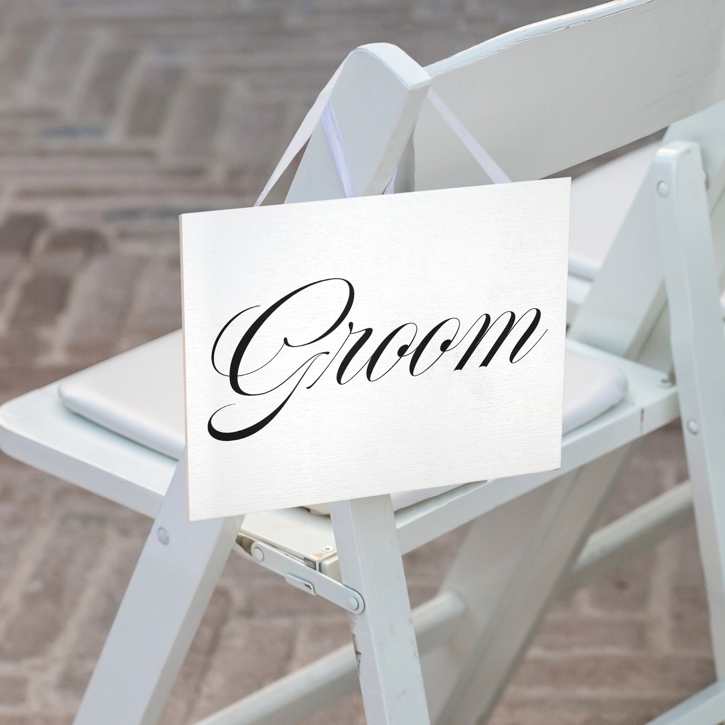 JennyGems Bride And Groom Wedding Chair Signs, Set of 2, 7.25x6x.25 Inches each, Wedding Reception Chair Decor, Wedding Decoration, Home Decor, American Made