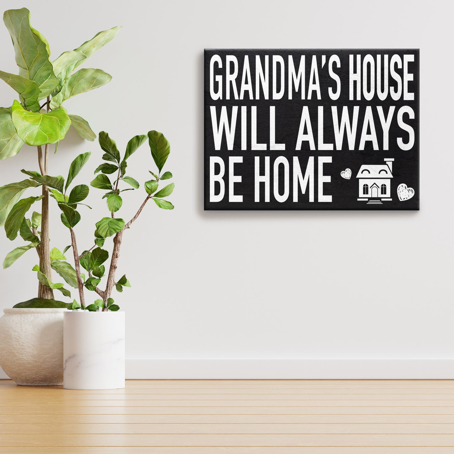 JennyGems Grandma's House Will Always Be Home Wooden Sign, Gift for Grandma, Wall Hanging and Shelf Decor, Made in USA