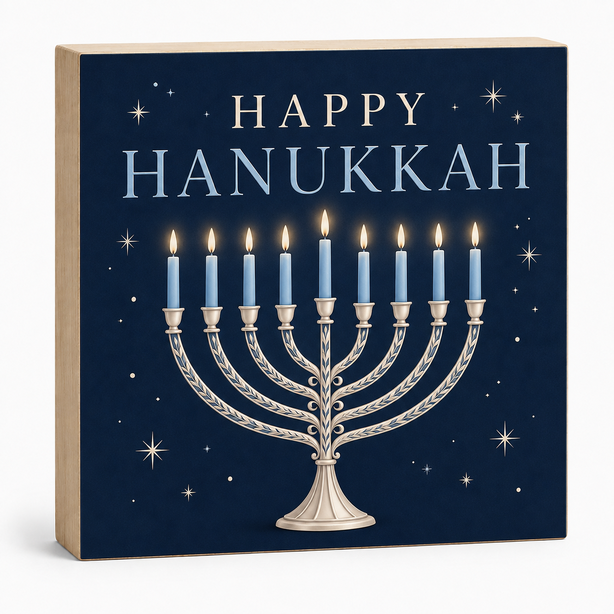 Happy Hanukkah Sign and Decor
