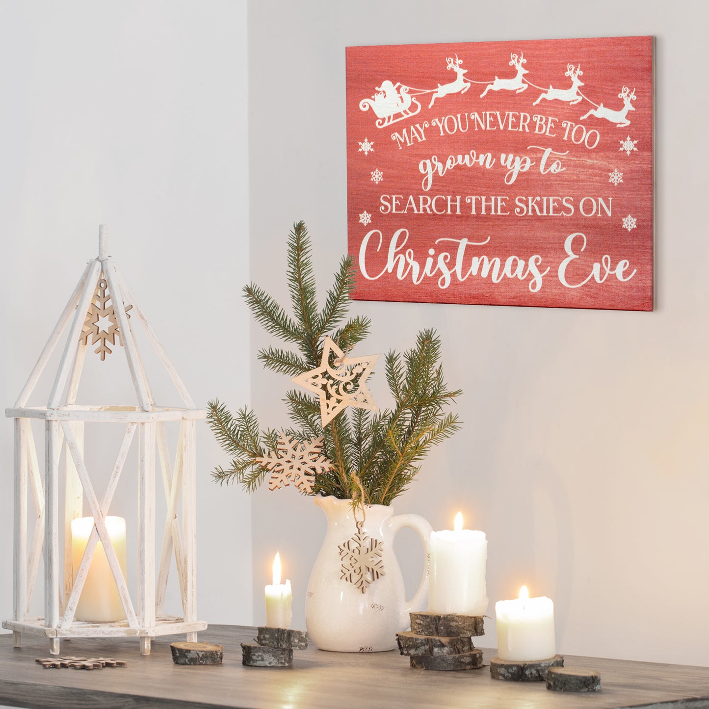 Skies On Christmas Eve Wood Sign, Christmas Decorations, Holiday Decor, Winter Decor, Christmas Gifts, American Made