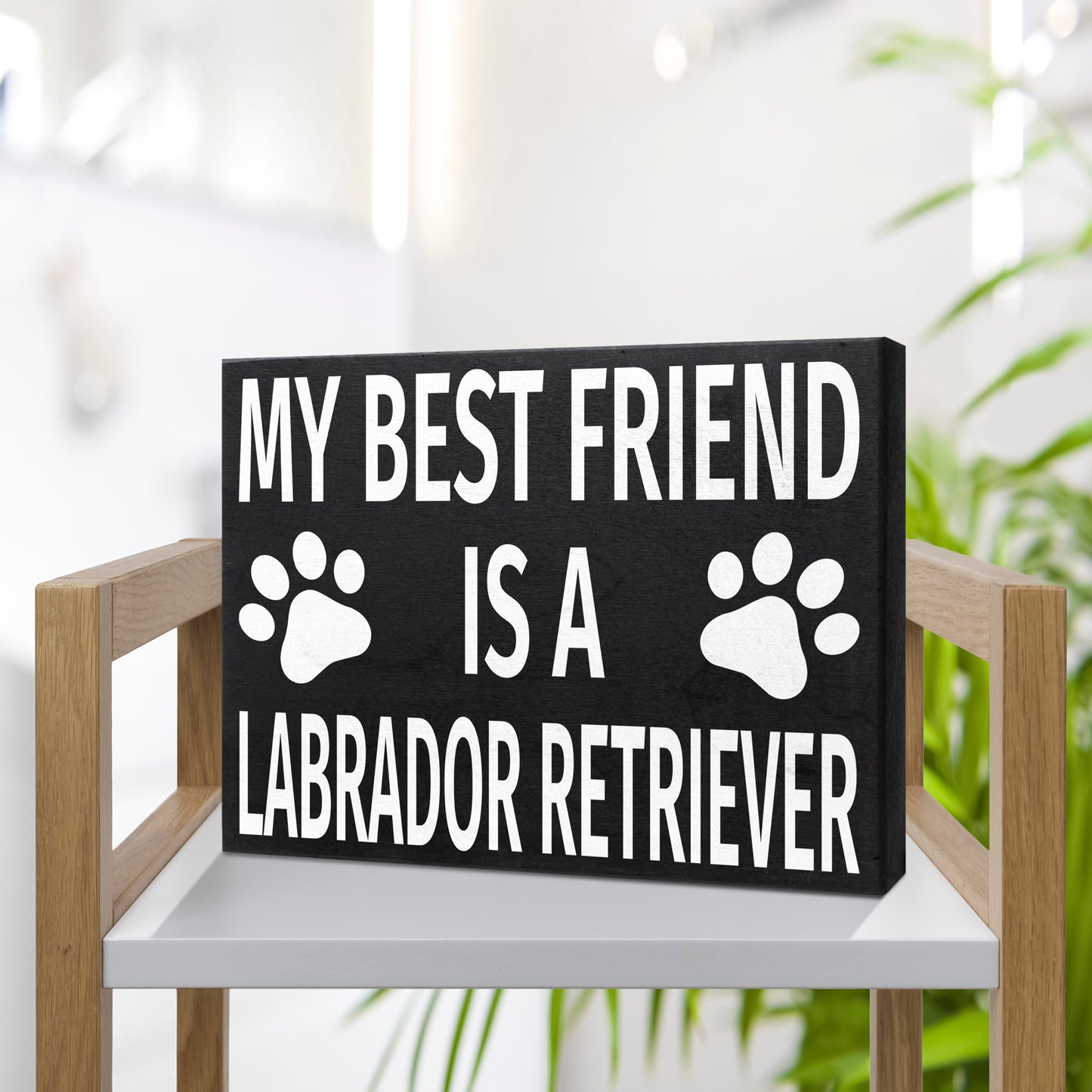 JennyGems Labrador Retriever Sign, My Best Friend Is a Labrador Retriever Wood Sign, Labrador Retriever Gifts, American Made