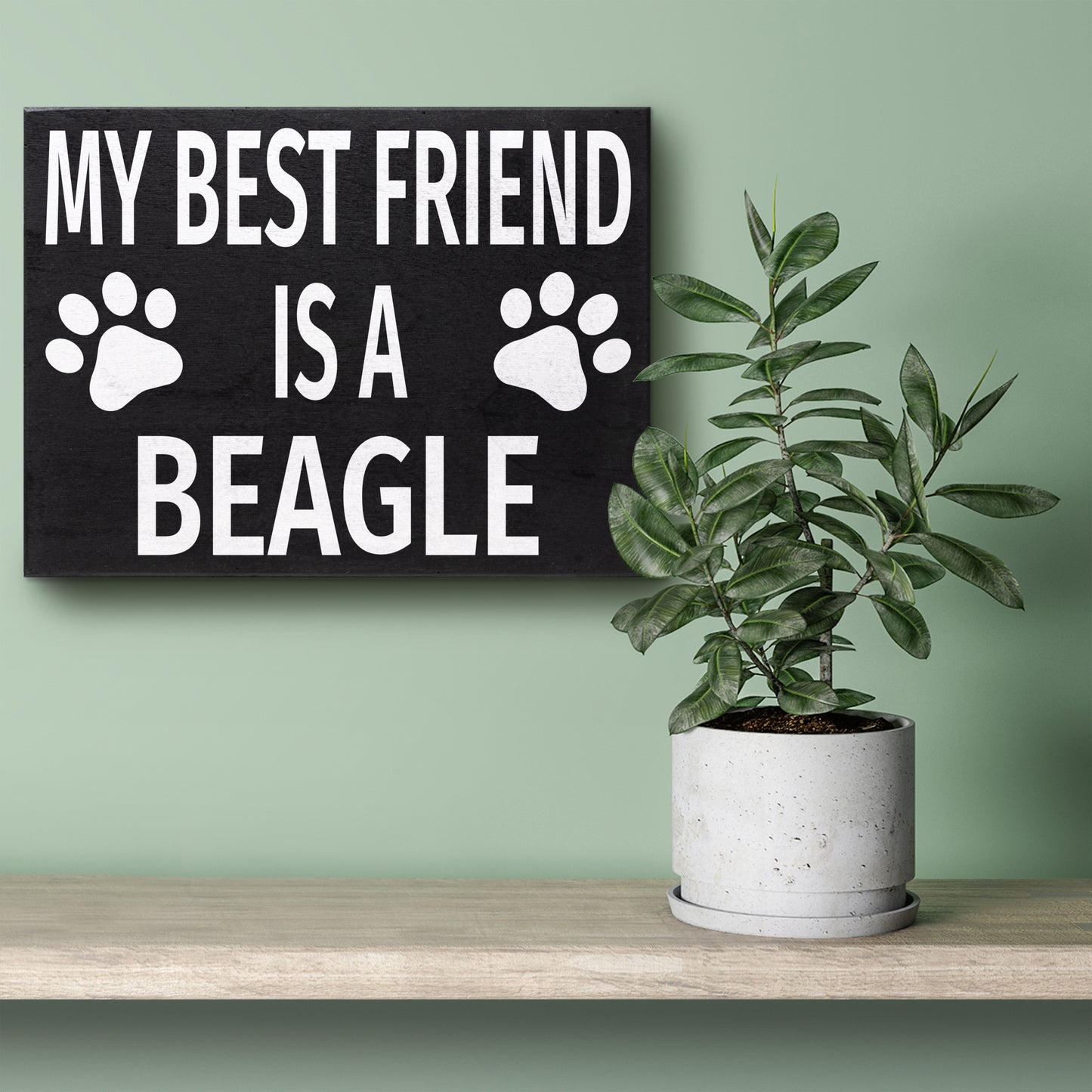 JennyGems Beagle Gifts, My Best Friend Is a Beagle Wooden Sign, Beagle Dog Mom, Shelf Decor and Wall Hanging