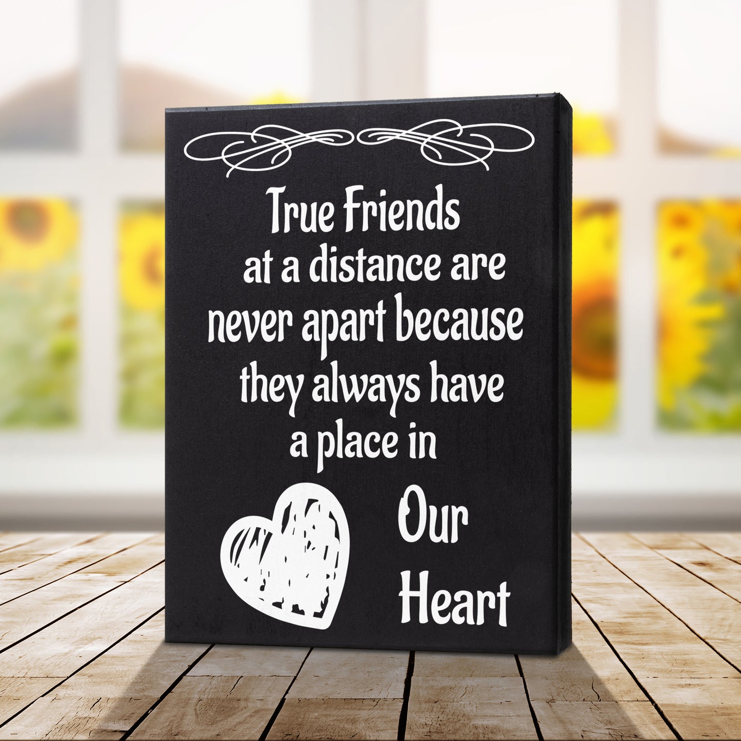 JennyGems True Friends At A Distance Are Never Apart Sign, Friend Gifts, Going Away Gifts For Friends, Long Distance Friendship Sign