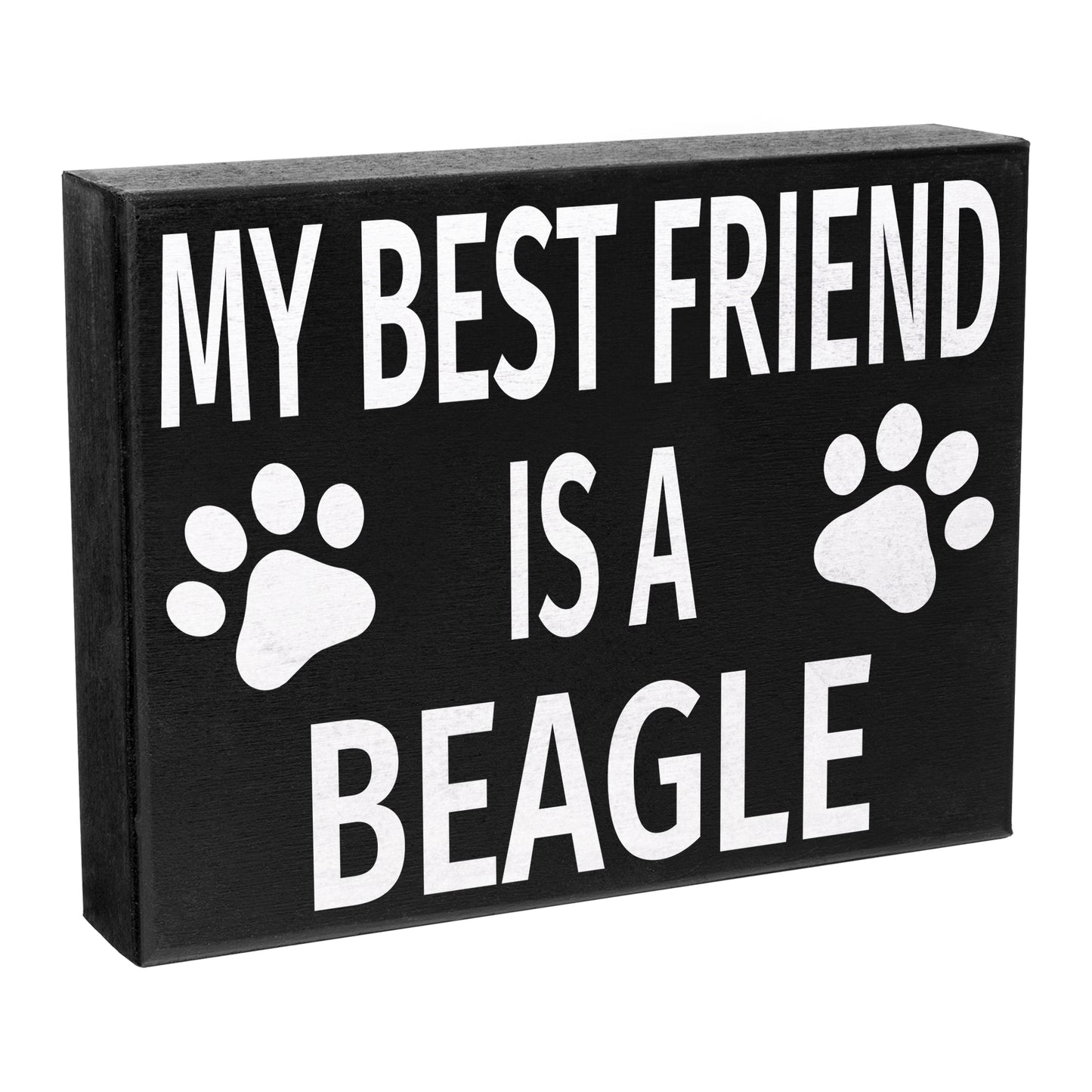 JennyGems Beagle Gifts, My Best Friend Is a Beagle Wooden Sign, Beagle Dog Mom, Shelf Decor and Wall Hanging