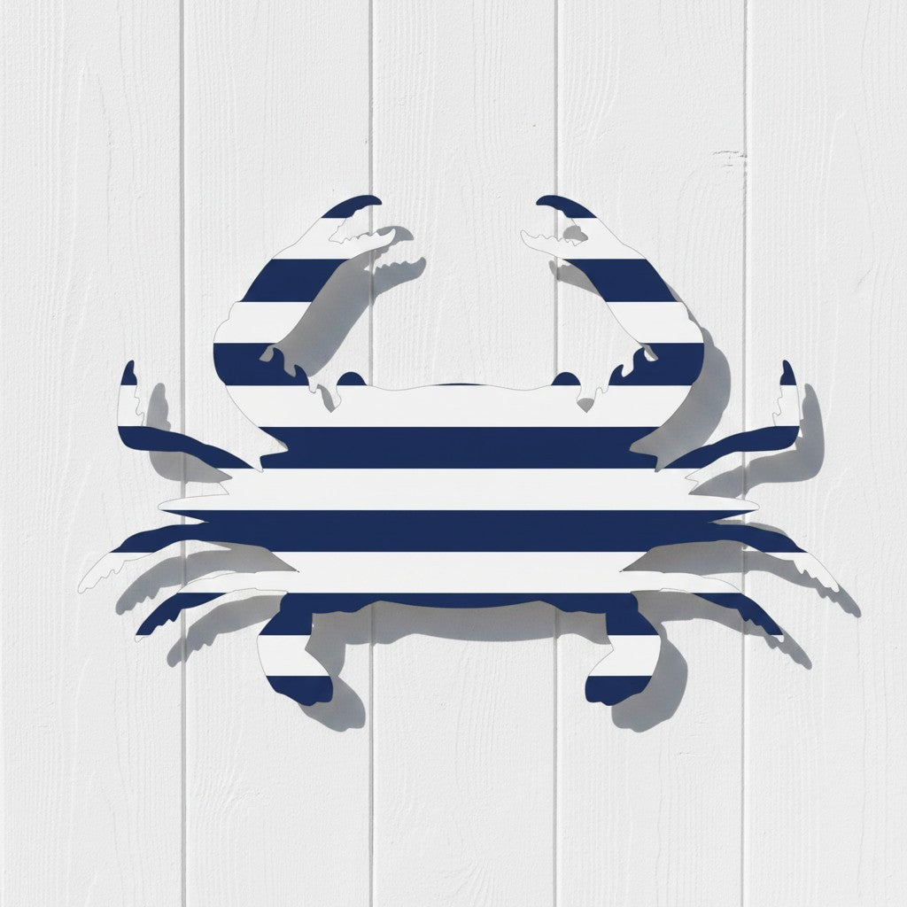 Nautical Cabana Crab Wall Art – Coastal PVC Wall Decor for Indoor & Outdoor Use