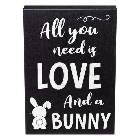 All You Need Is Love and a Bunny Wood Sign
