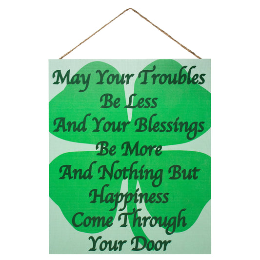 Irish Blessing Sign, Irish Gifts, May Your Troubles Be Less Wooden Sign, Irish Prayer