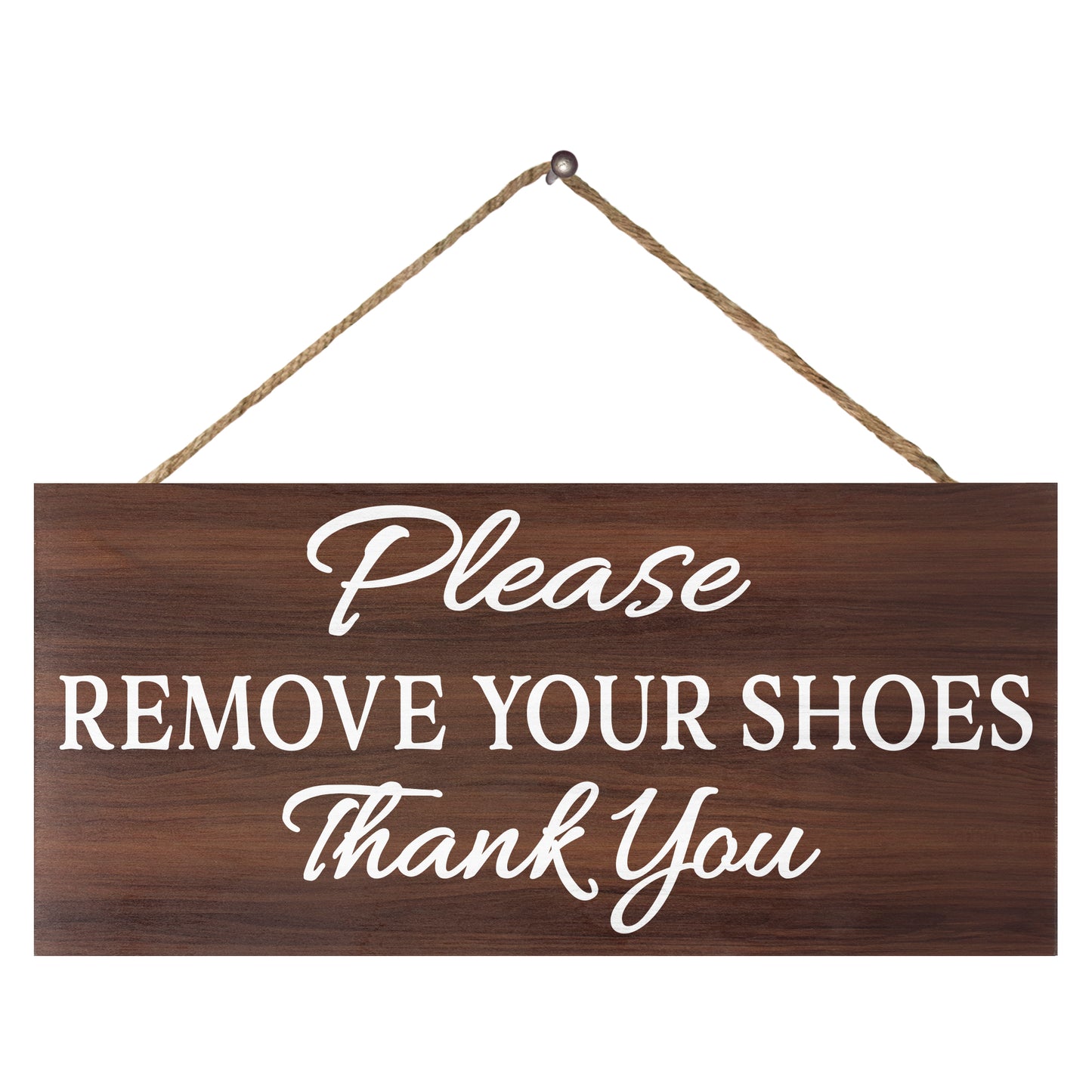 JennyGems - Please Remove Your Shoes Thank You, No Shoes Sign, 12x6 Inches - Made in USA