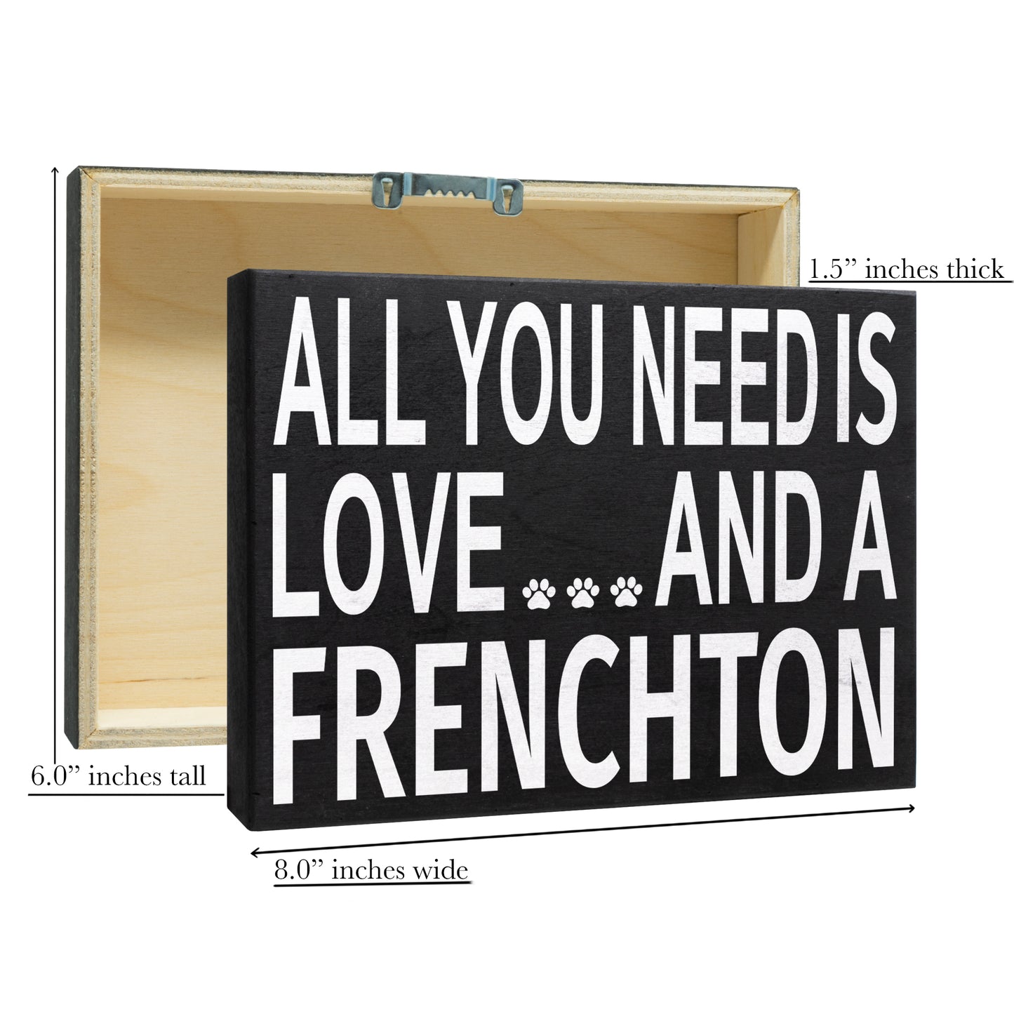 JennyGems All You Need is Love and a Frenchton Wooden Sign, Frenchton Dog Mom, Frenchton Gifts, Shelf Sign and Wall Hanging
