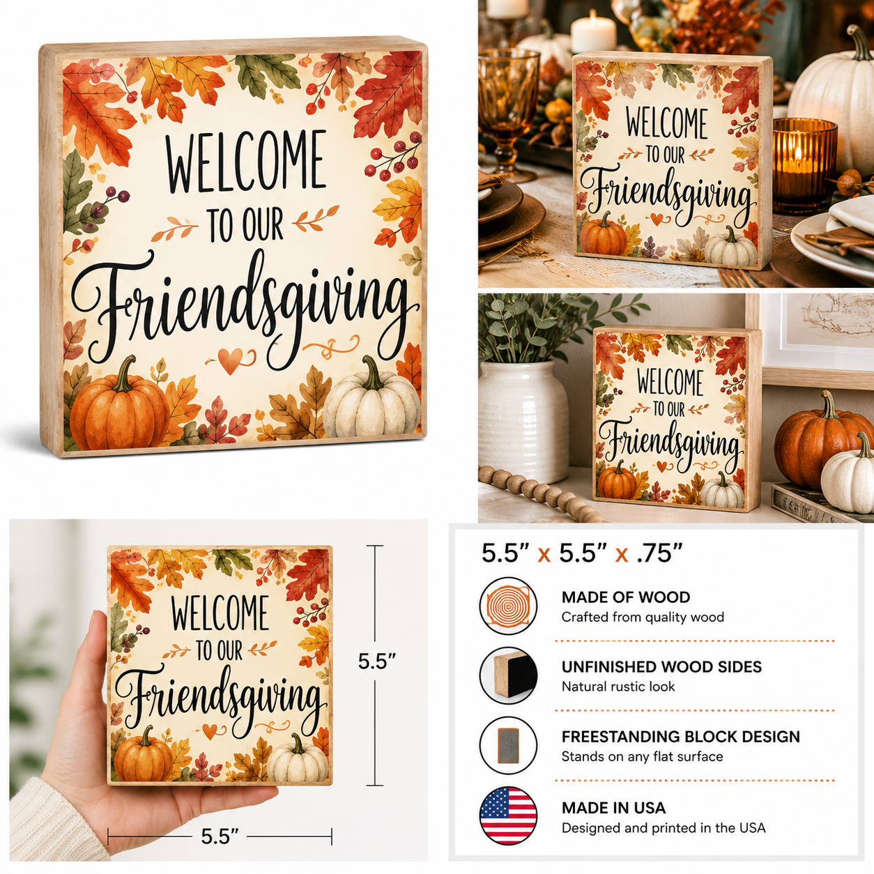 Friendsgiving Decorations, Fall Decor Friendsgiving Sign, Welcome to Our Friendsgiving, Thanksgiving Decorations