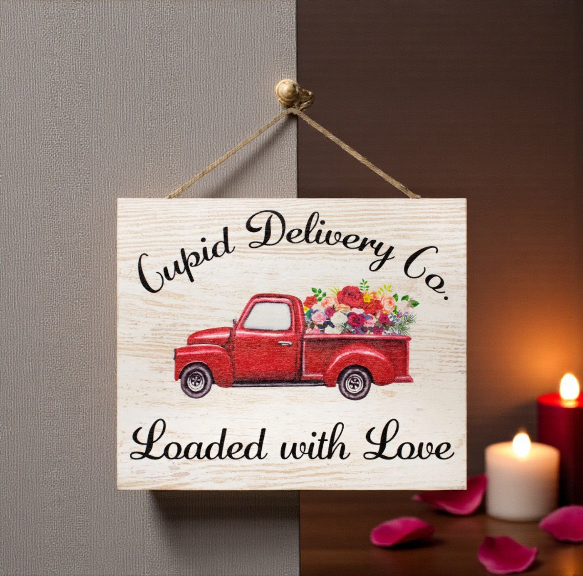 Valentine’s Day Decor – Cupid Delivery Co Loaded with Love Farmhouse Sign