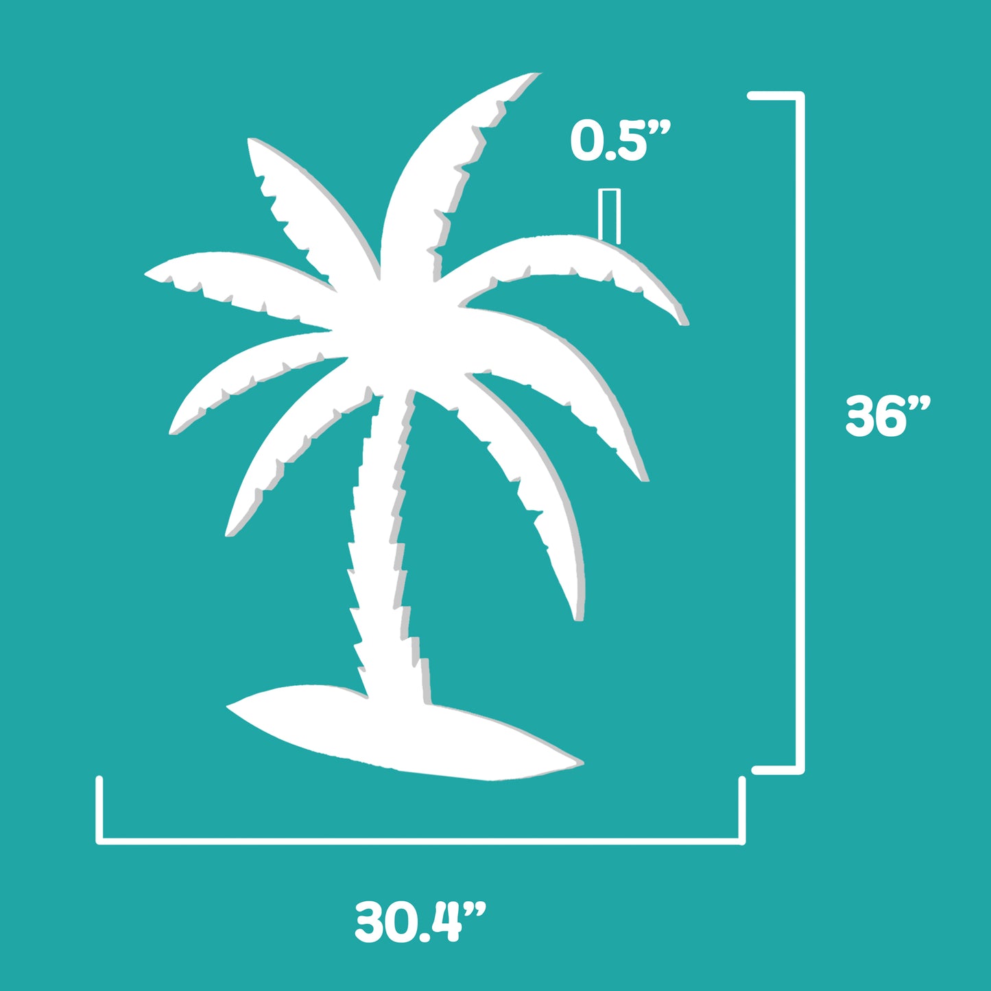 Outdoor Palm Tree Wall Art Beach House Decor – Tropical Palm Tree Sign – Weatherproof PVC Coastal Wall Hanging, 3 Foot
