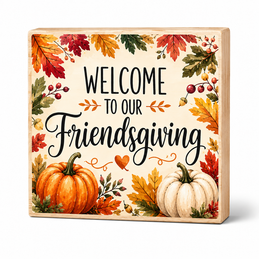 Friendsgiving Decorations, Fall Decor Friendsgiving Sign, Welcome to Our Friendsgiving, Thanksgiving Decorations