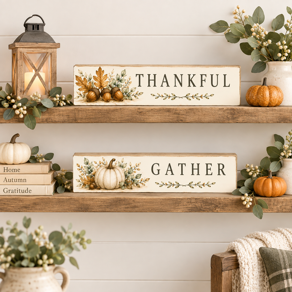 Fall decor Accent - Thankful and Gather