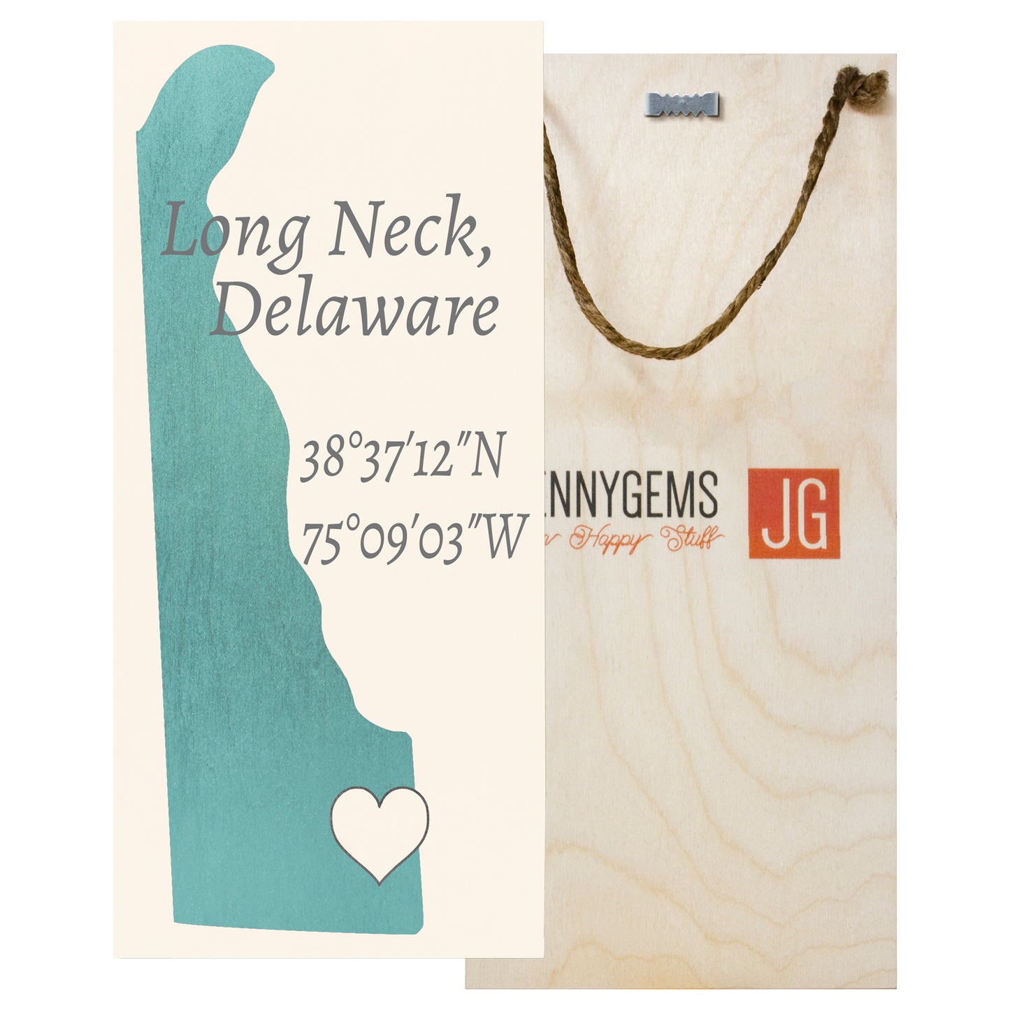JennyGems Long Neck, Delaware Nautical Real Wood Sign | Made in USA