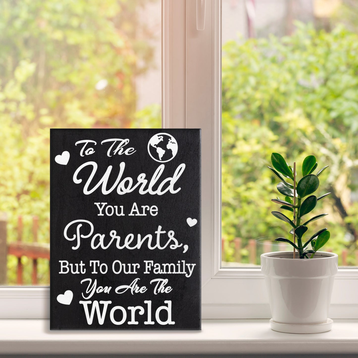 Parent Gifts for Anniversary, To the World You Are Parents Wood Sign, Gift for Parents, Mom and Dad Gift