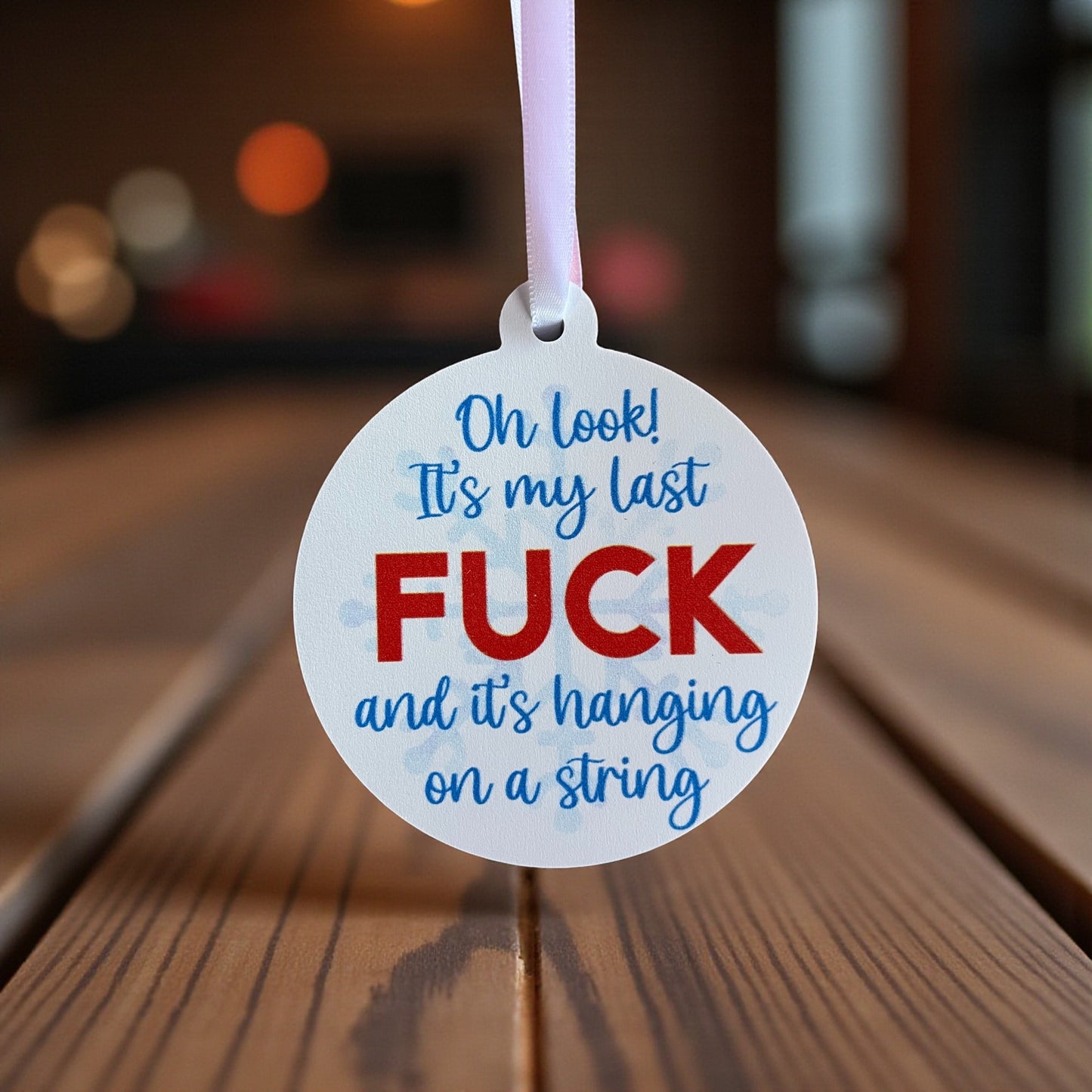 Funny Fuck Christmas Ornament - Ornaments for Adults, Christmas Tree Decoration, PVC Indoor Outdoor