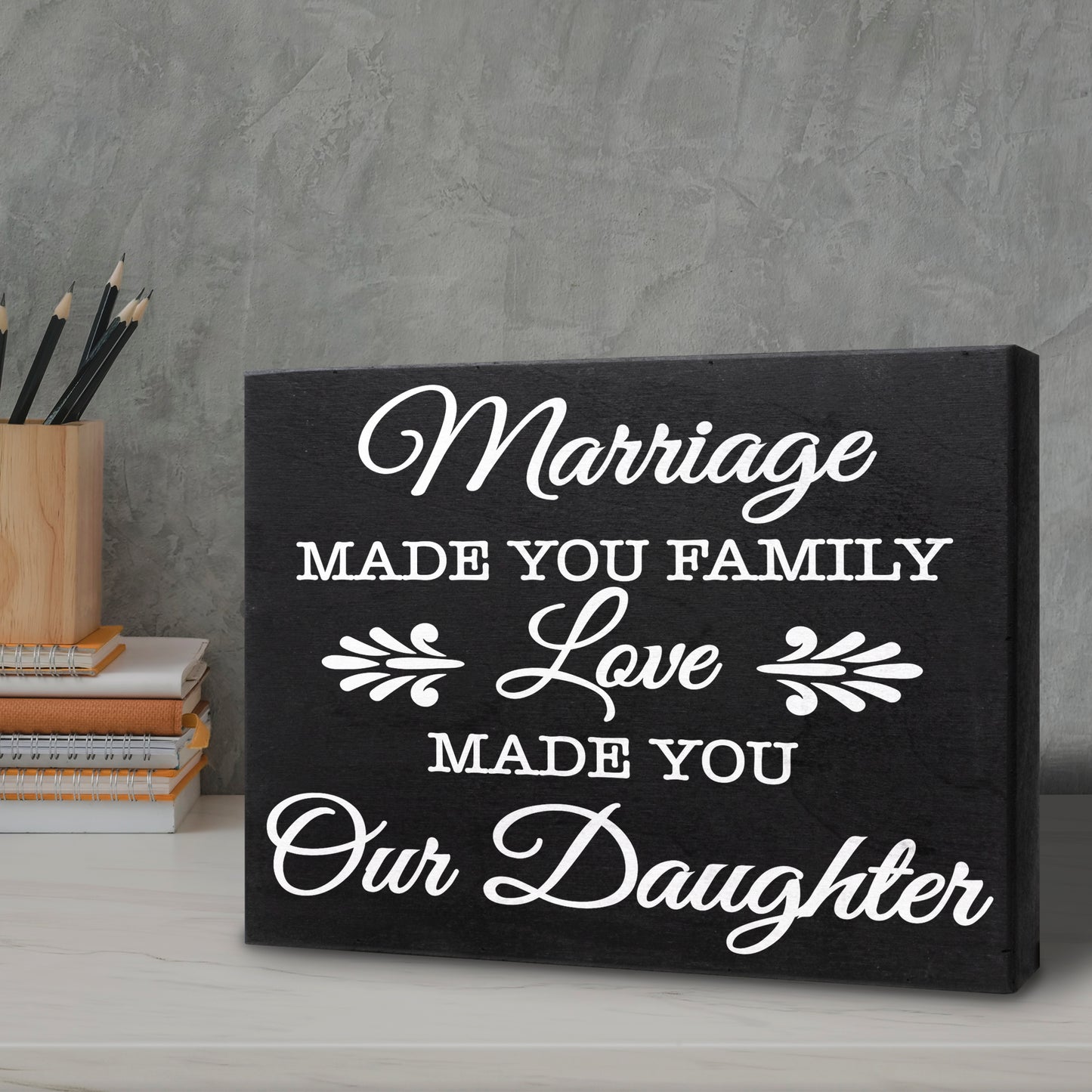 JennyGems Gifts for Daughter in Law From Mother in Law, Daughter in Law Gift Ideas, Daughter-in-Law Gift Sign Decor Plaque, 8x6 Inch Wood Sign, Wedding Gifts for Daughter in Law