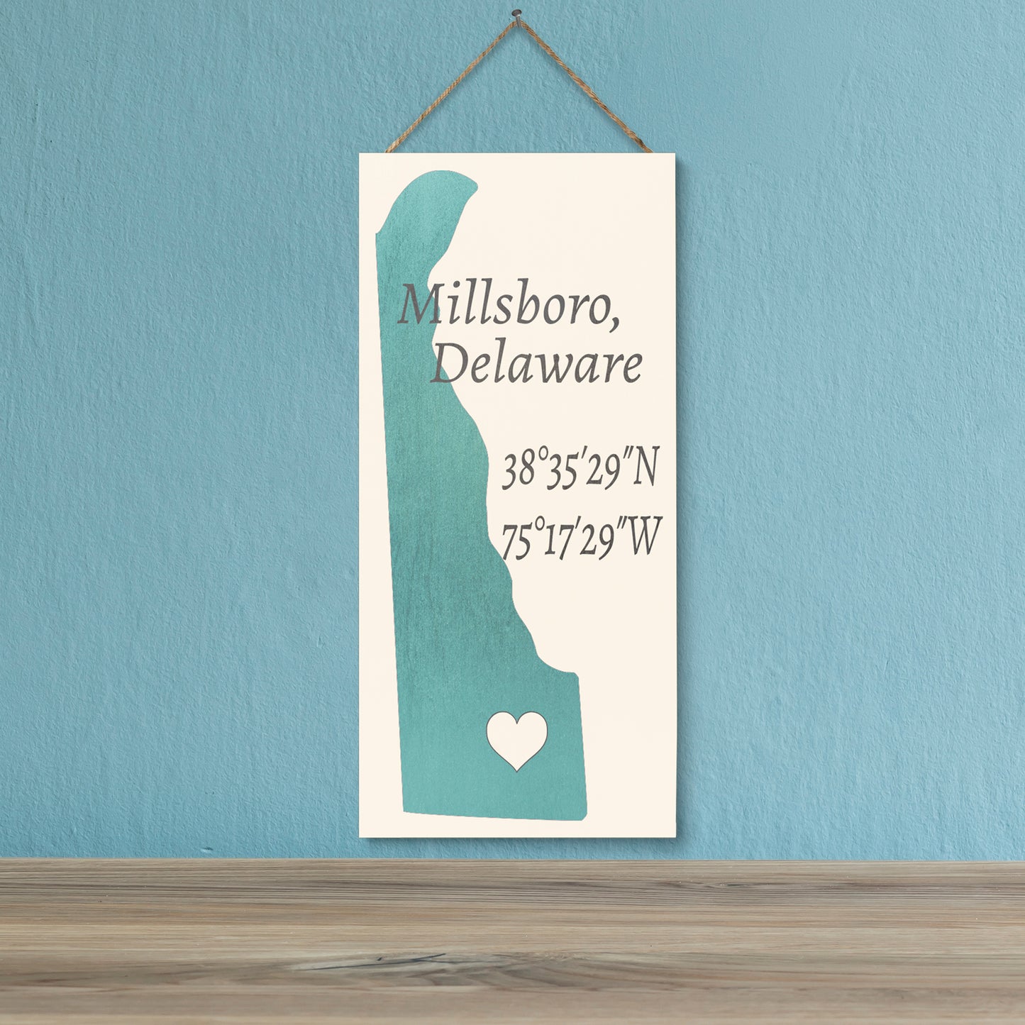 JennyGems Millsboro, Delaware Nautical Wooden Sign, Delaware Gifts, Made in USA