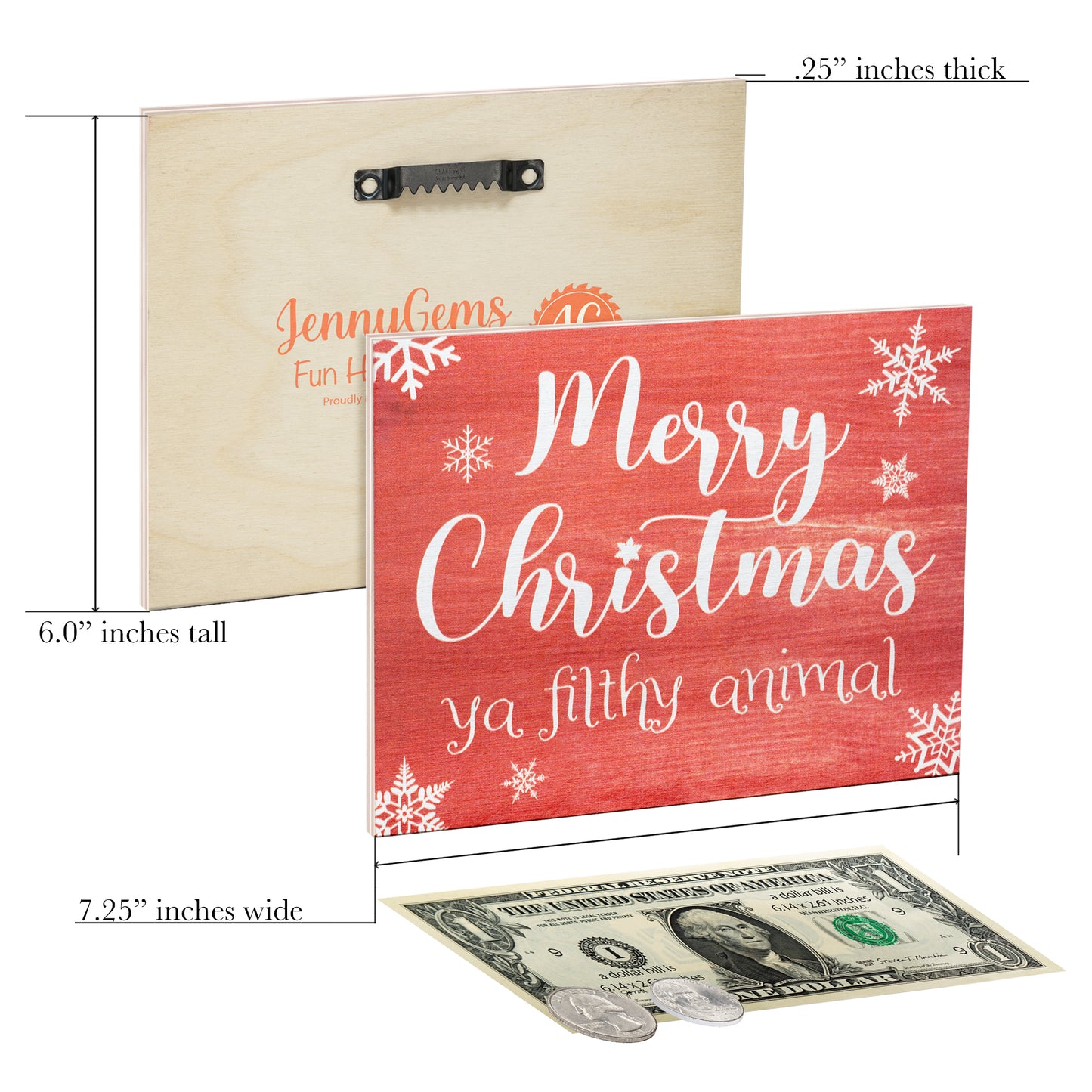 Merry Christmas Ya Filthy Animal Funny Wood Sign, Christmas Decorations, Holiday Decor, American Made