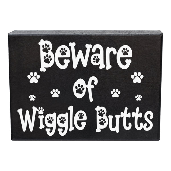Wigglebutts Dog Gift Sign Decor, Funny Dog Wall Art Sign, Gifts for Dog Lovers, 8x6 Inch Wood Sign, Dog Mom Gifts, Dog Signs, Gifts for Animal Lovers