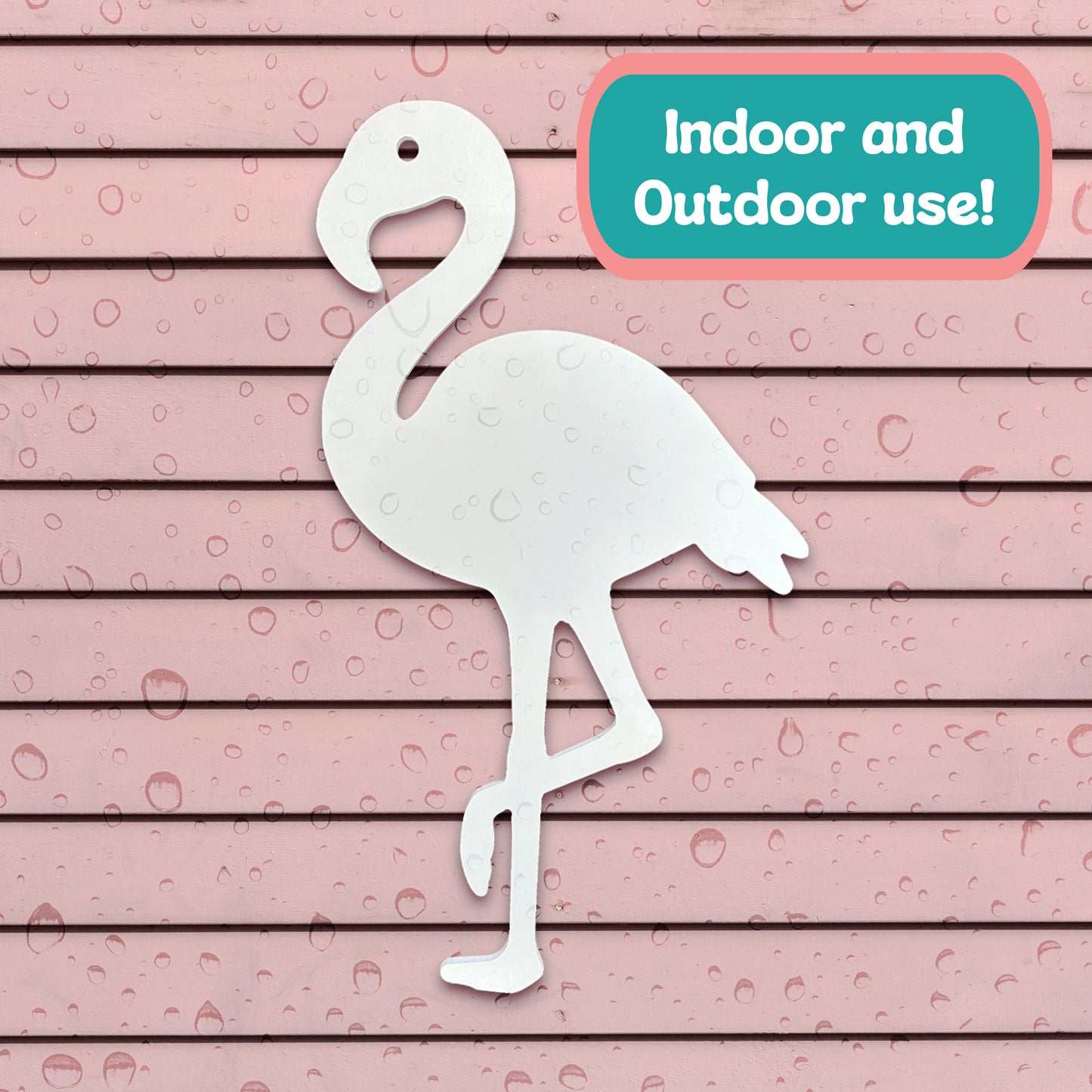 Outdoor PVC Flamingo Sign, 3 Foot
