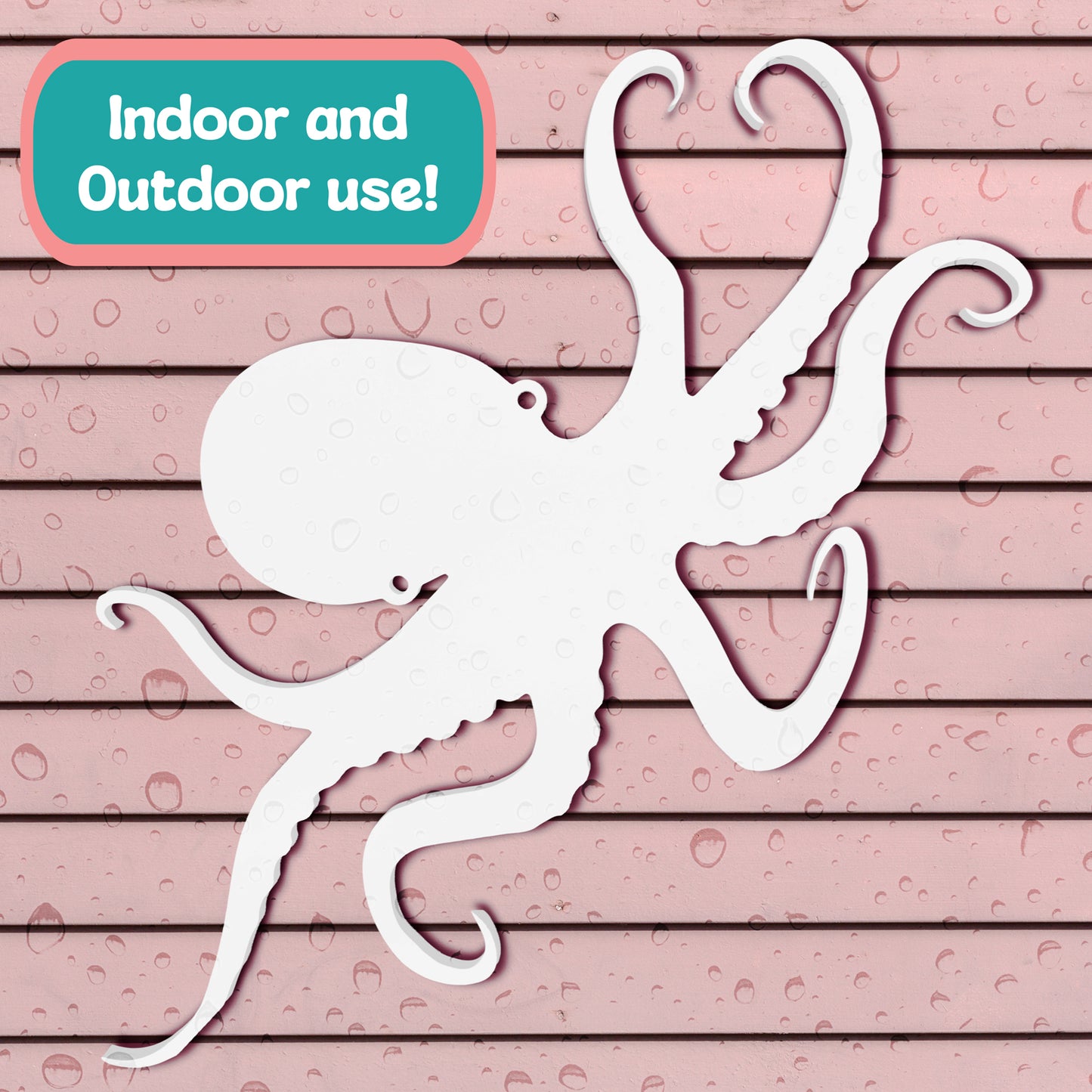 Outdoor PVC Octopus Sign, 3 Foot