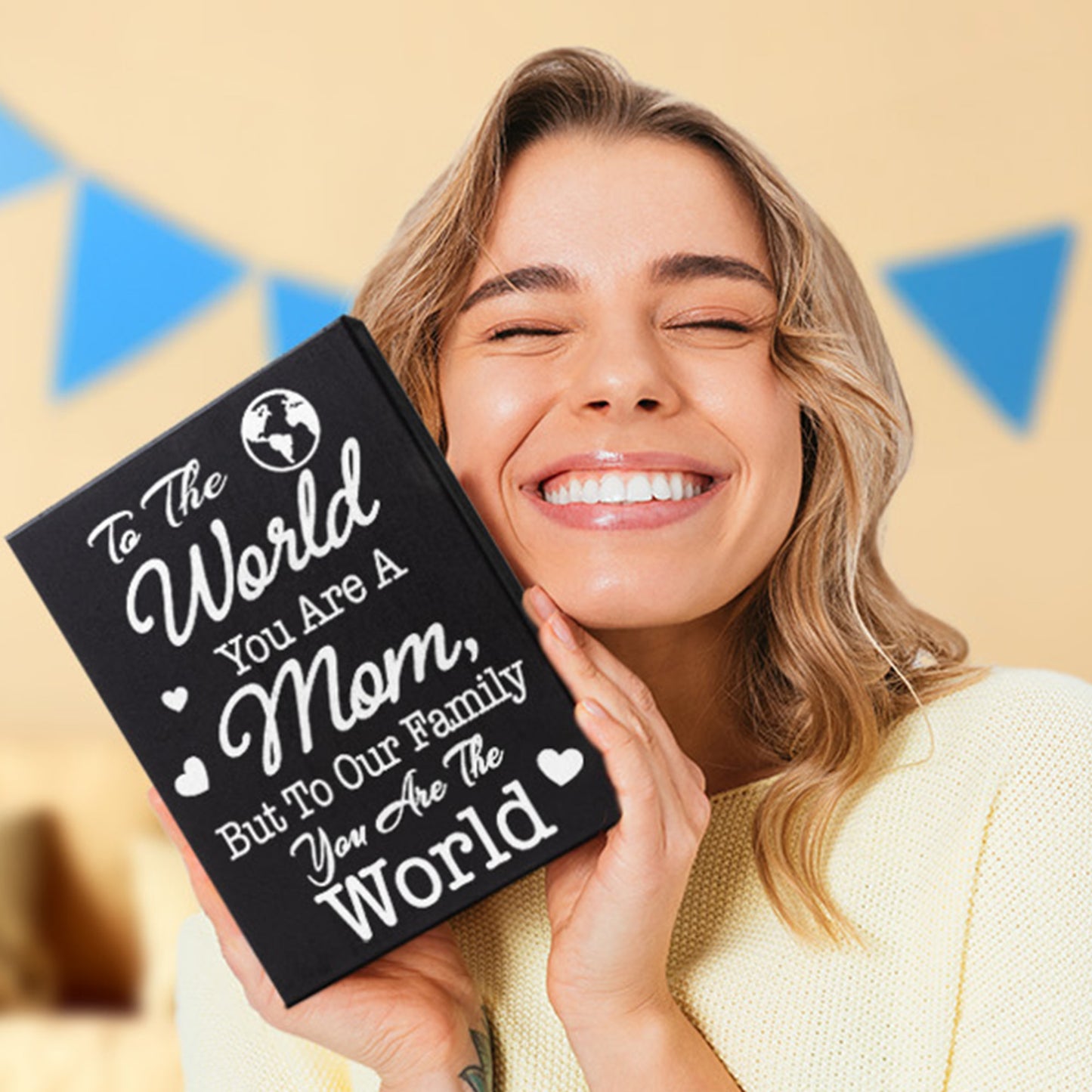 Mom Gift Sign - Handmade Wooden Quote Plaque for Mothers Day, Birthday, Christmas - Wall or Tabletop Home Decor, You are the World