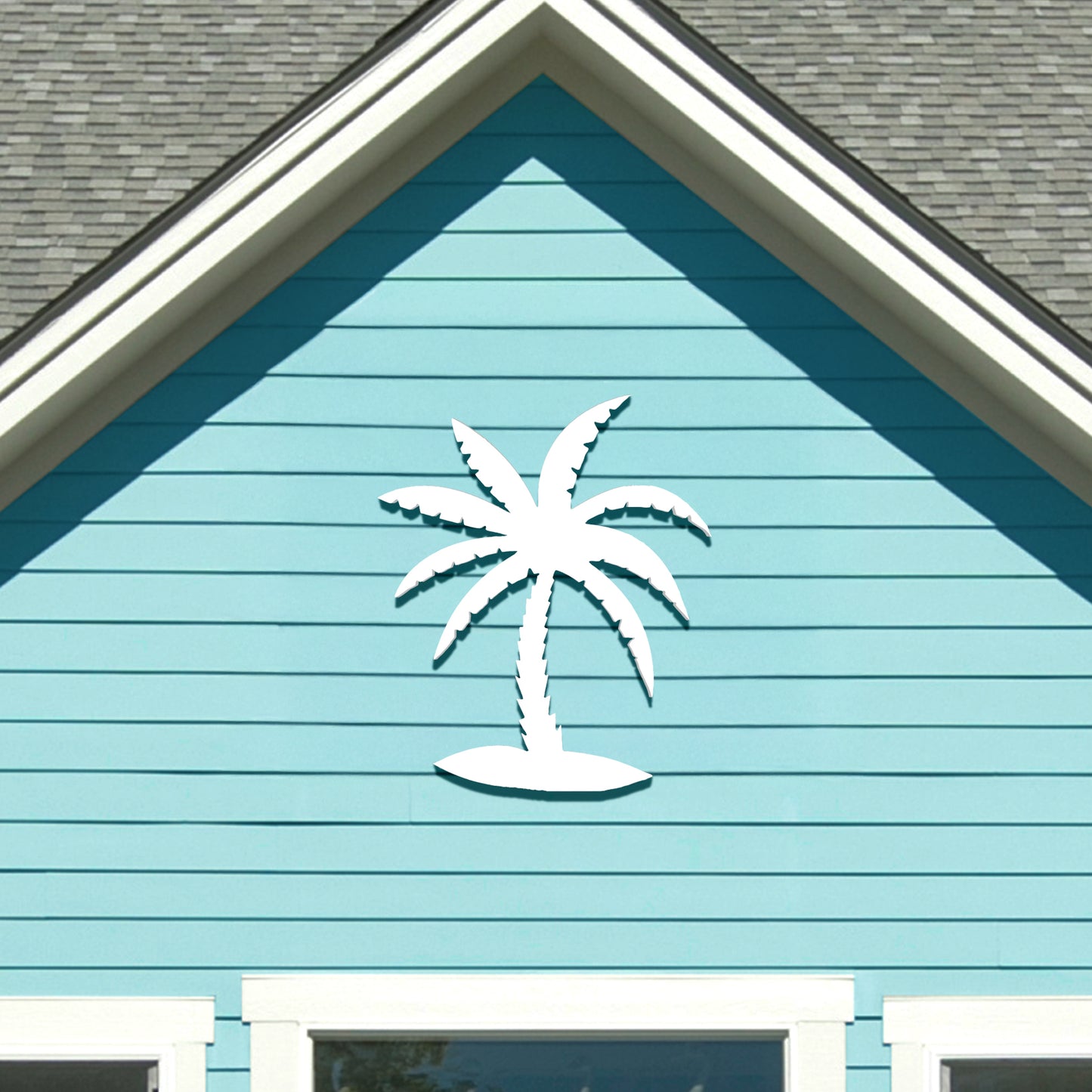 Outdoor Palm Tree Wall Art Beach House Decor – Tropical Palm Tree Sign – Weatherproof PVC Coastal Wall Hanging, 2 Foot
