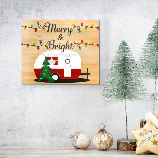 Christmas Decorations, Merry and Bright Christmas Sign, Christmas Decor, Wooden Wall Decor,  Made in USA