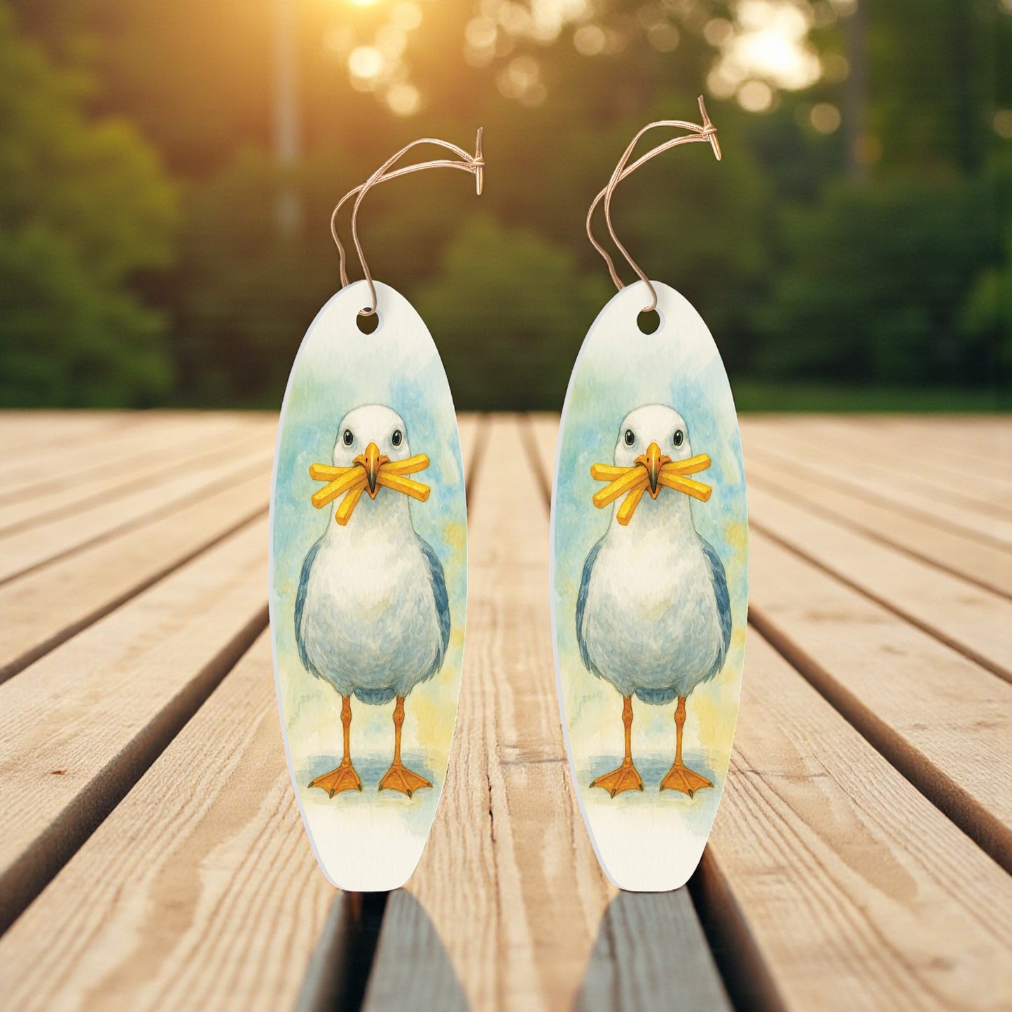 Seagull with French Fries Ornament 2 Pack