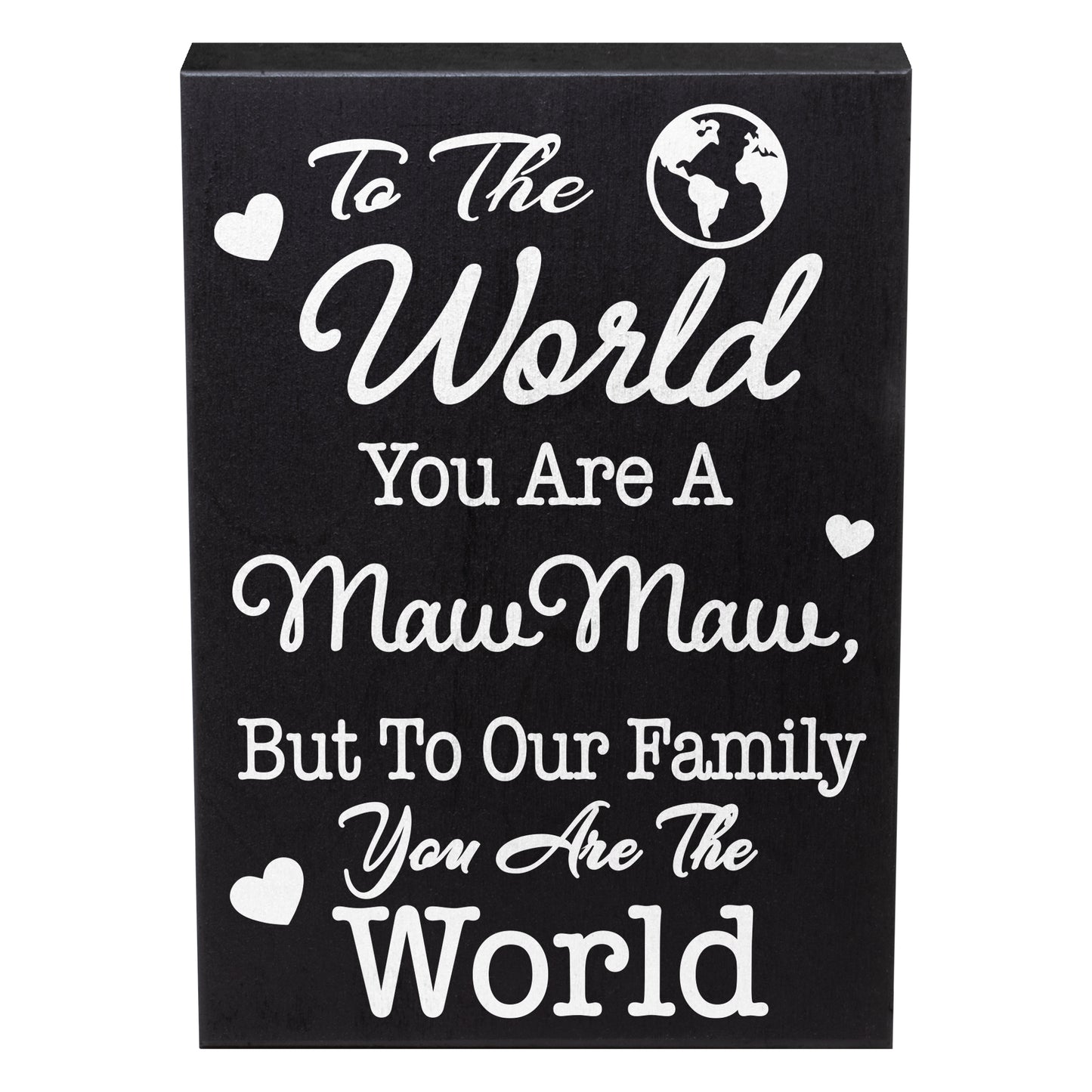 JennyGems Maw Maw Gift Sign Decor Plaque, Mawmaw Gift Wall Hanging and Tabletop Box Sign, 6x8 Inch Wood Sign, Made in USA