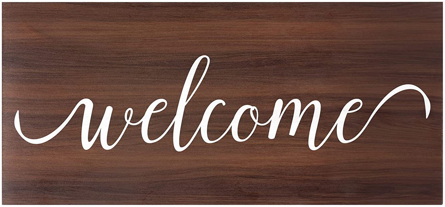 JennyGems Welcome Sign, Welcome Sign For Front Door, Front Porch Sign, Welcome Porch Sign, Housewarming Gift, Rustic Farmhouse Home Decor, 6x13 Inch Wood Hanging Sign, American Made