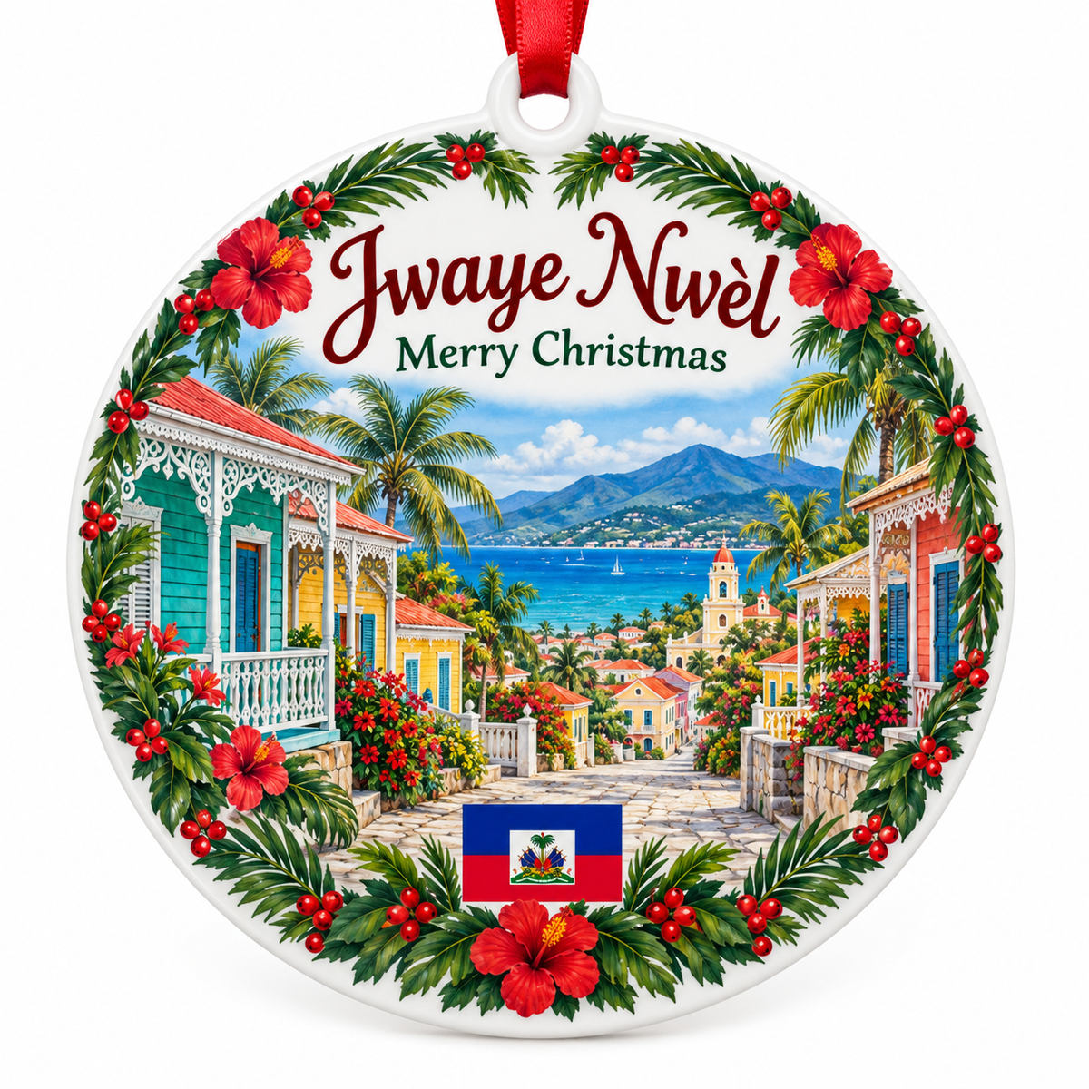 Haiti Ornament - Jwaye Nwel Merry Christmas