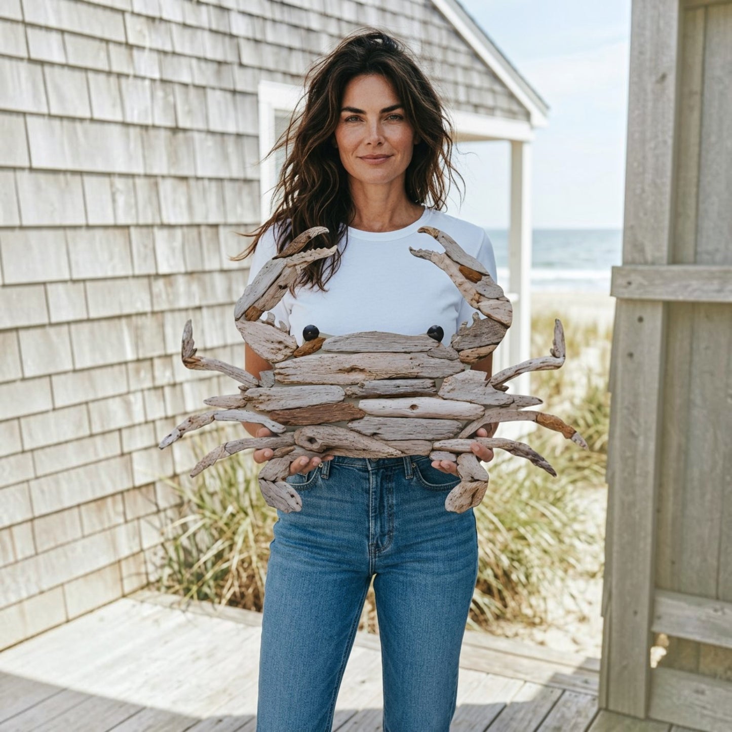 Driftwood Crab Wall Art – Coastal PVC Wall Decor for Indoor & Outdoor Use