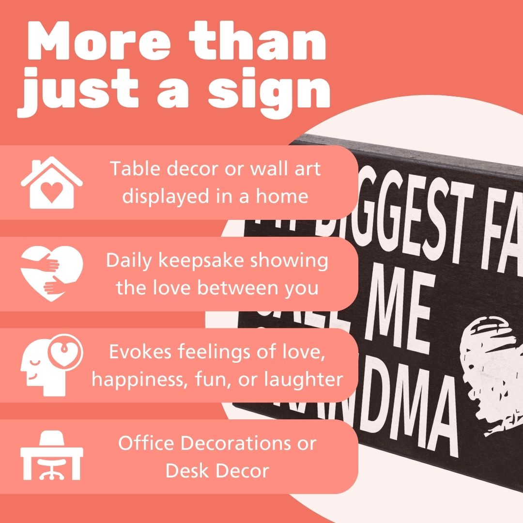 JennyGems - Grandma Gifts Series - My Biggest Fans Call Me Grandma - Wood Sign - Mother’s Day, Birthday, Christmas Gift for Grandma from Grandchildren or Children, Grandma Decor, American Made