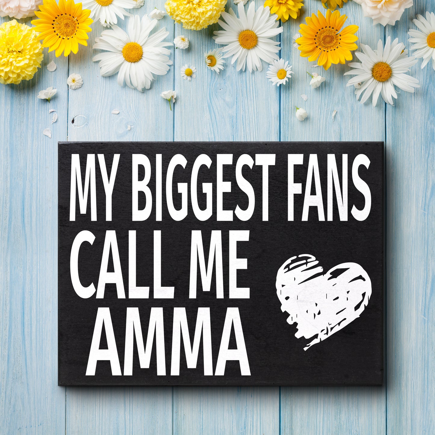 JennyGems Gifts for Amma, Amma Gifts from Grandkids, My Biggest Fans Call Me Amma Wooden Sign, Amma Birthday Gifts
