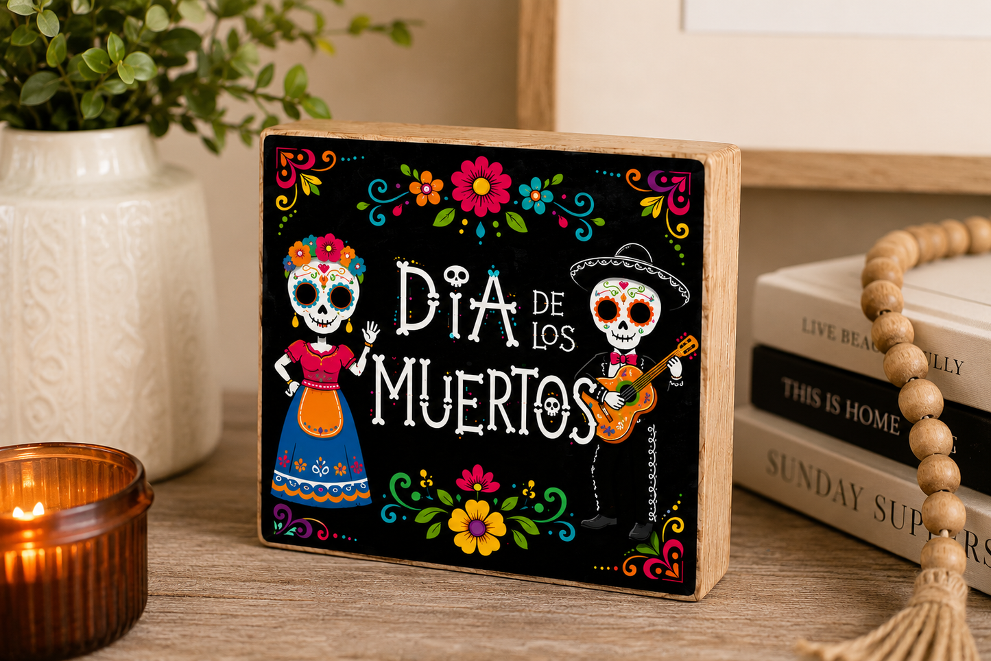 Day of the Dead Sign, Dia De Los Muertos Decor, Day of The Dead Decor, Halloween Decorations Day of the Dead Decorations Sugar Skulls Skeletons